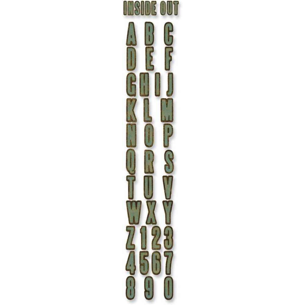 Sizzix Sizzlits Tim Holtz Alterations INSIDE OUT New ALPHABET Die Plate 657827